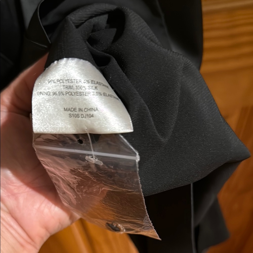 NWT Karen Millen Black Satin Dress with Lace Black Ties Cocktail Wedding Guest - Picture 12 of 13